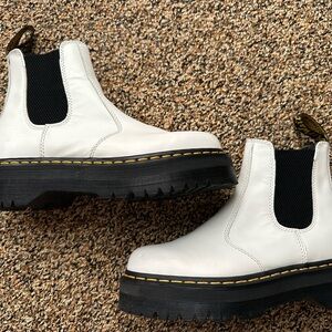 Dr. Martens Platform White Chelsea Boots